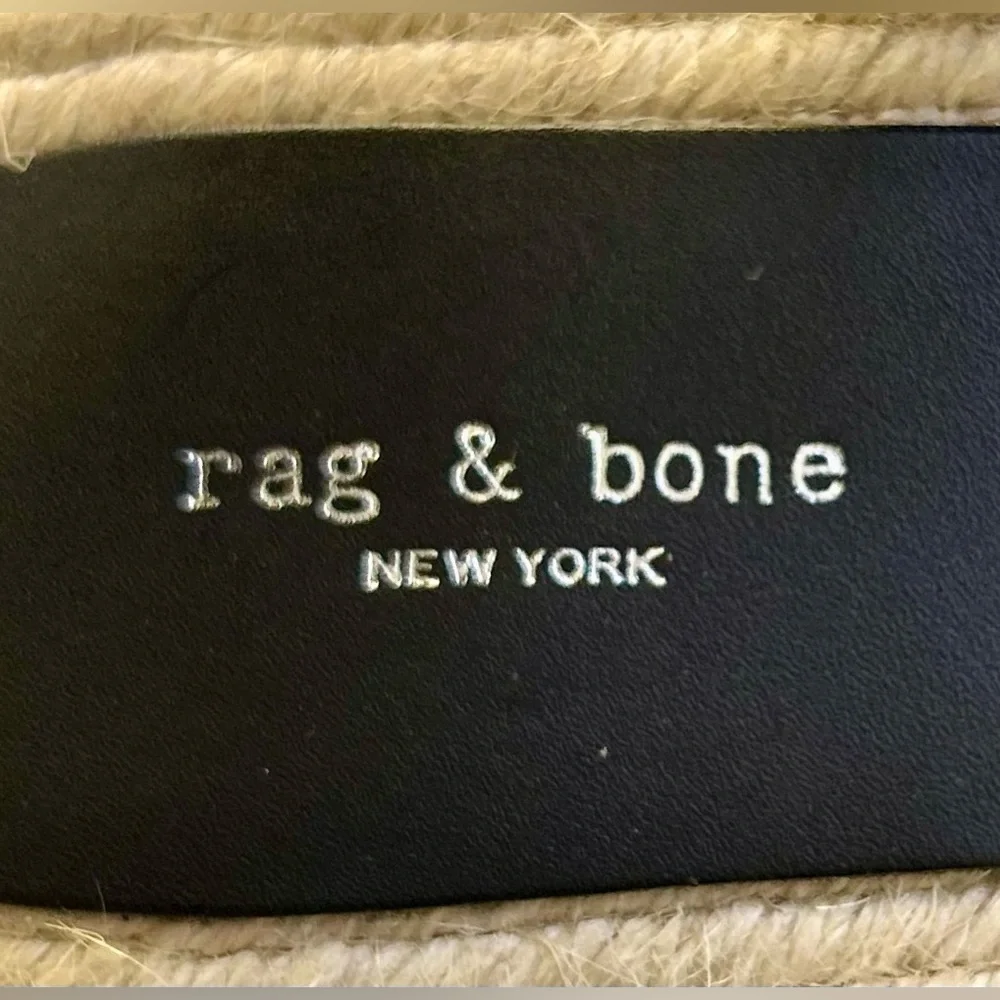 Rag & Bone Megan Size 9** Linen Platform Sandals Navy Gingham Slingback